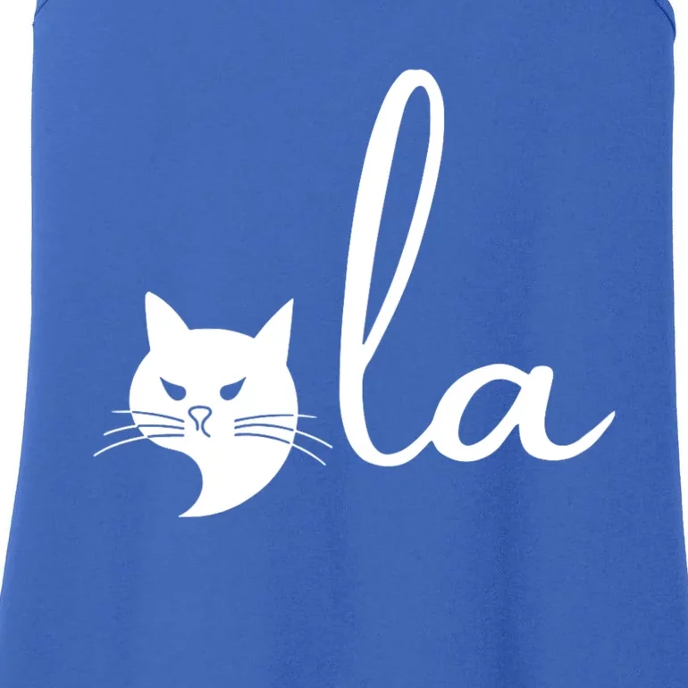 Retro Cat Comma La Kamala Harris For President 2024 Election Ladies Essential Tank