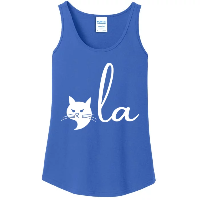 Retro Cat Comma La Kamala Harris For President 2024 Election Ladies Essential Tank