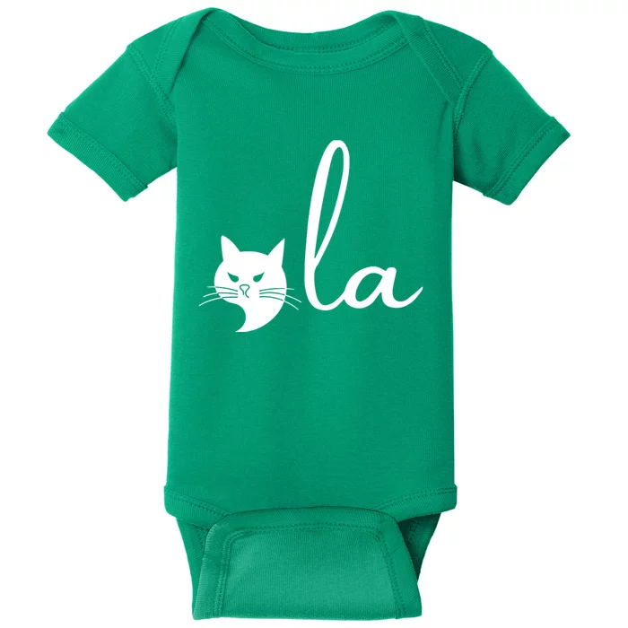 Retro Cat Comma La Kamala Harris For President 2024 Election Baby Bodysuit