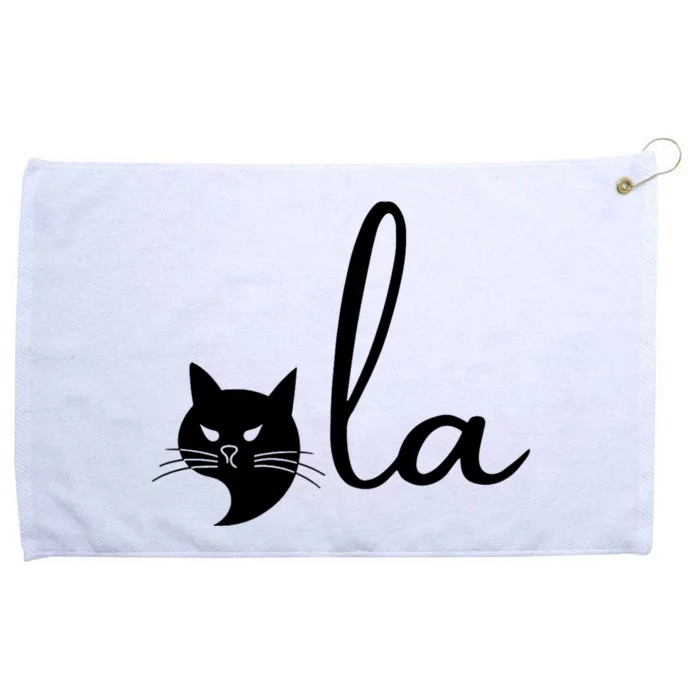 Retro Cat Comma La Kamala Harris For President 2024 Election Grommeted Golf Towel