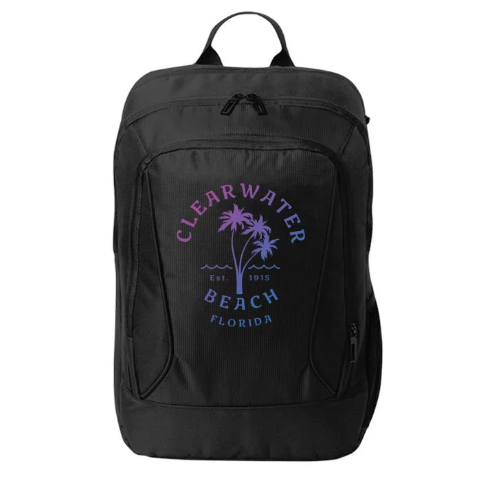 Retro Cool Clearwater Beach Original Florida Beach Palm Tree Gift City Backpack