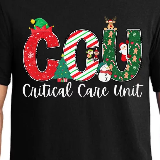 Retro Ccu Critical Care Unit Nurse Christmas Nursing Xmas Pajama Set