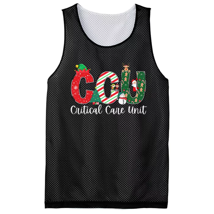 Retro Ccu Critical Care Unit Nurse Christmas Nursing Xmas Mesh Reversible Basketball Jersey Tank