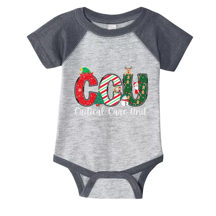 Retro Ccu Critical Care Unit Nurse Christmas Nursing Xmas Infant Baby Jersey Bodysuit