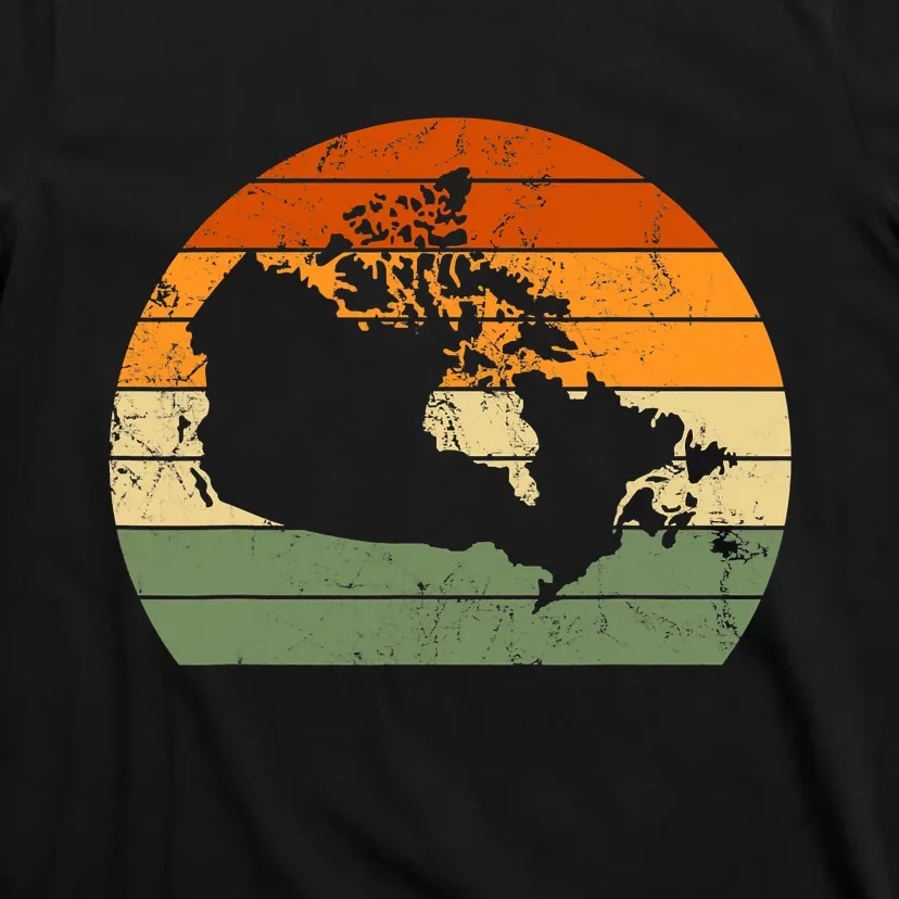 Retro Canada Canadian Map Sunset Canada Day T-Shirt