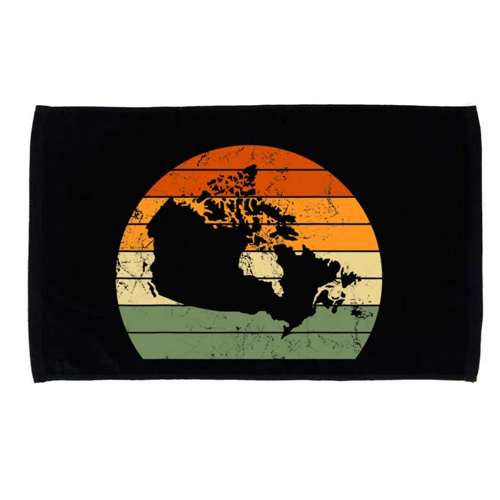 Retro Canada Canadian Map Sunset Canada Day Microfiber Hand Towel