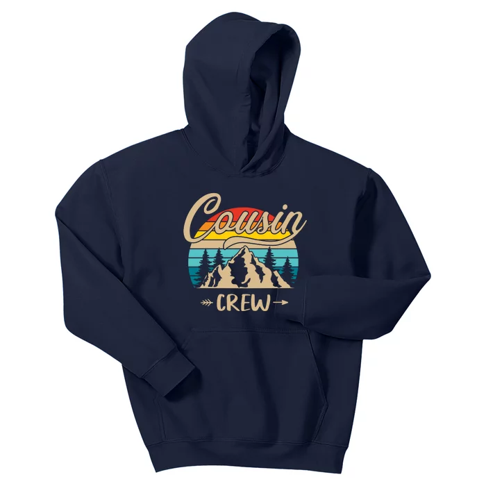 Retro Cousin Crew Camping Outdoor Summer Gift Wilderness Kids Hoodie