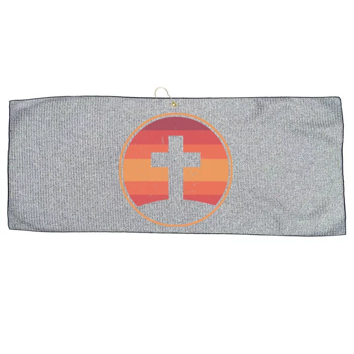 Retro Christian Cross Large Microfiber Waffle Golf Towel