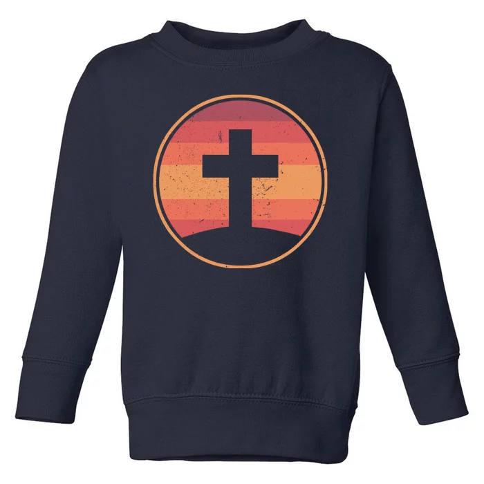 Retro Christian Cross Toddler Sweatshirt