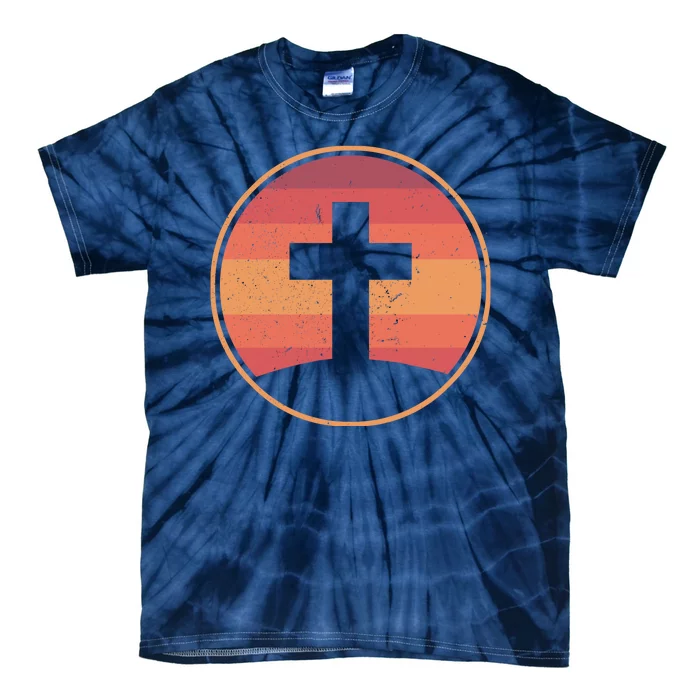 Retro Christian Cross Tie-Dye T-Shirt