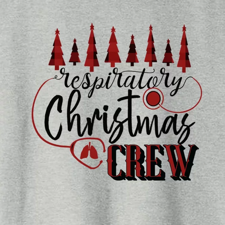 Respiratory Christmas Crew Buffalo Plaid Tree And Stethoscope Gift Women's Crop Top Tee