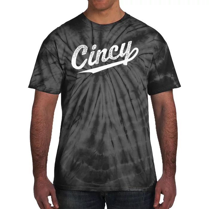 Retro Cincy Cincinnati Ohio Vintage Cursive Script Throwback Tie-Dye T-Shirt