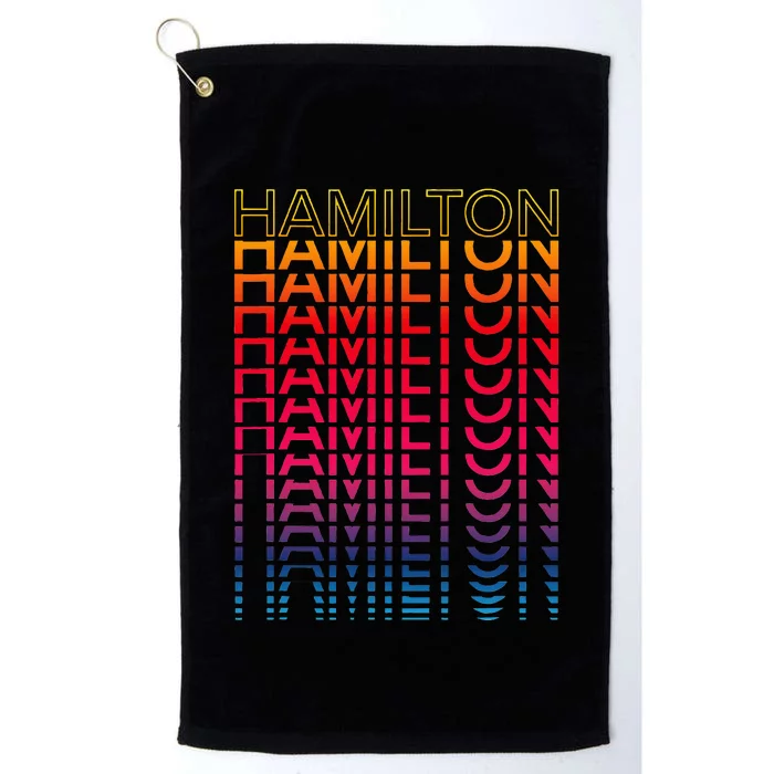 Retro Colorful City Nostalgic Hamilton Platinum Collection Golf Towel