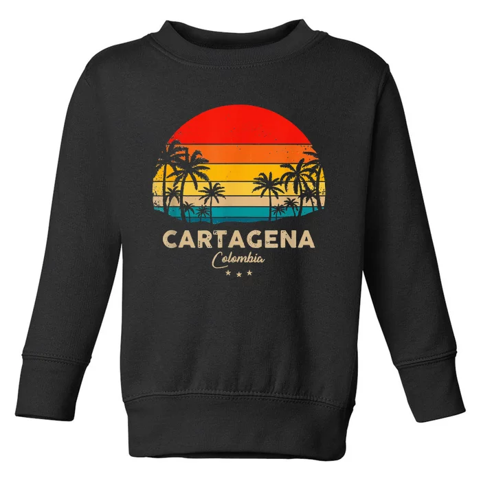 Retro Cartagena Colombia Souvenir Sunset Great Trip Gift Toddler Sweatshirt