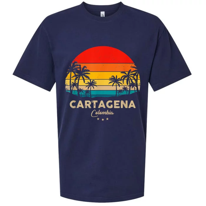 Retro Cartagena Colombia Souvenir Sunset Great Trip Gift Sueded Cloud Jersey T-Shirt