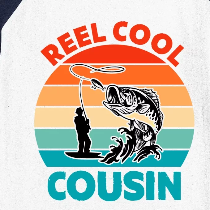 Reel Cool Cousin Fisher Fisher Fathers Day Gift Cute Gift Baseball Sleeve Shirt