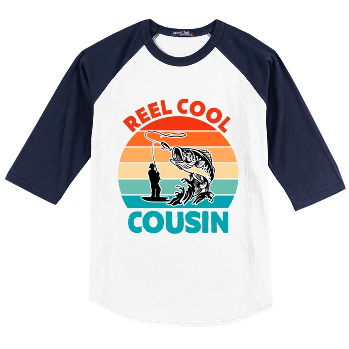 Reel Cool Cousin Fisher Fisher Fathers Day Gift Cute Gift Baseball Sleeve Shirt