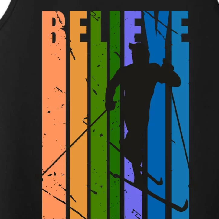 Retro Cross Country Skiing Winter Colorful Colors Cool Great Gift Performance Tank