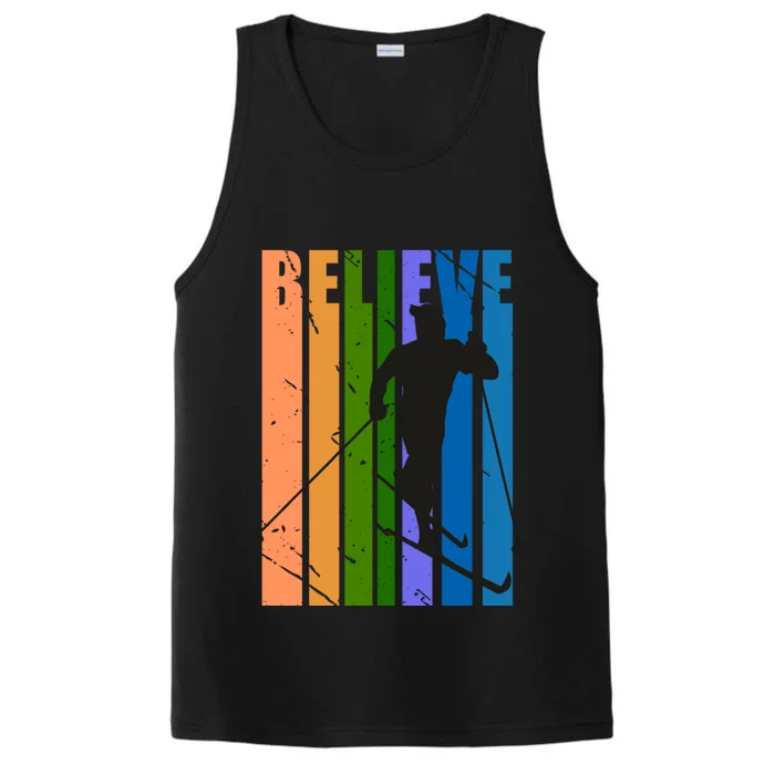 Retro Cross Country Skiing Winter Colorful Colors Cool Great Gift Performance Tank