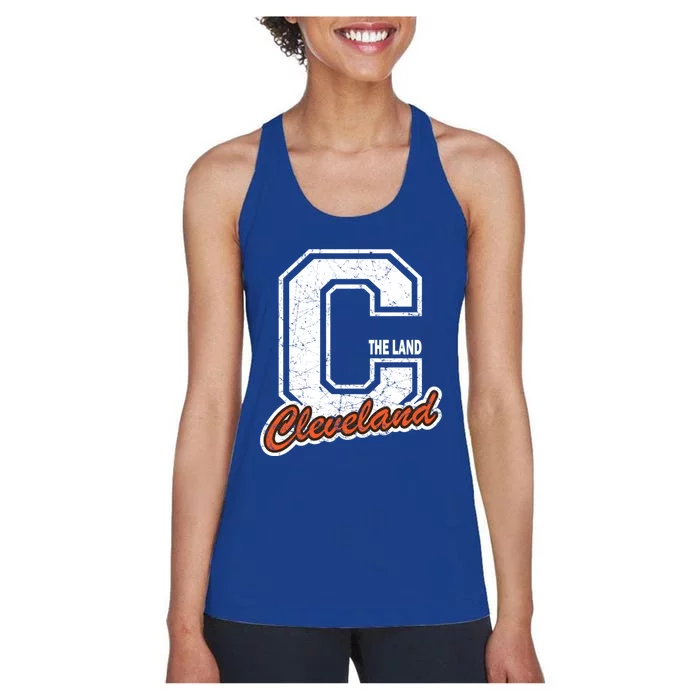 Retro Cleveland Cute Gift For People Who Love Cleveland The Land Gift Women's Racerback Tank