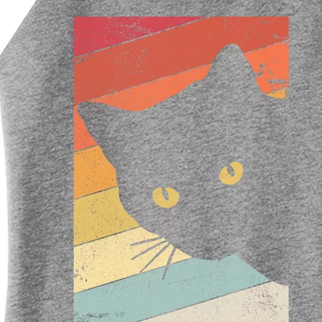 Retro Cat Cool Gift For Kitten Lovers Women’s Perfect Tri Rocker Tank