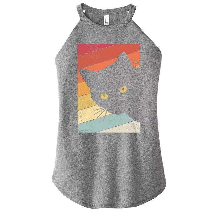 Retro Cat Cool Gift For Kitten Lovers Women’s Perfect Tri Rocker Tank