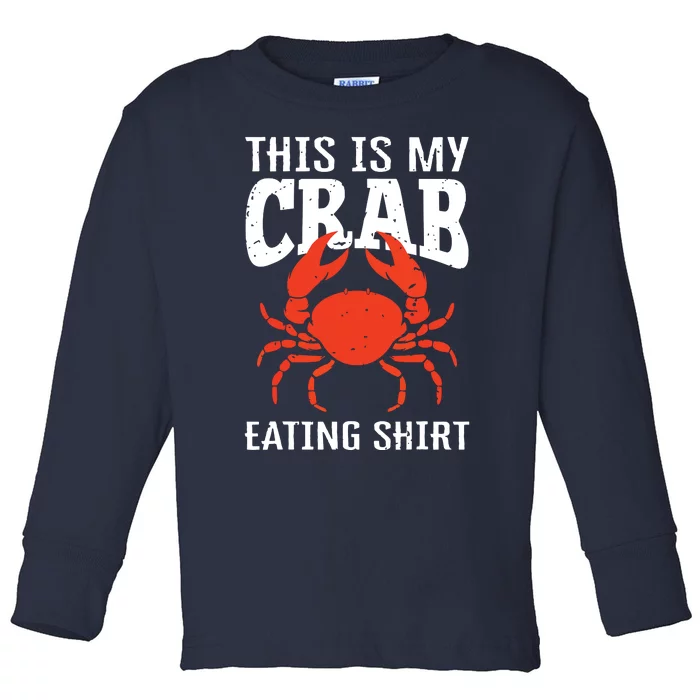 Red Crab, Crab, Crab Lover Toddler Long Sleeve Shirt