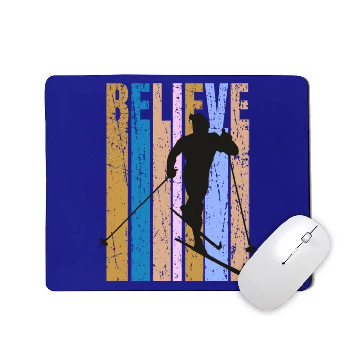 Retro Cross Country Skiing Winter Sports Motivational Funny Gift Mousepad