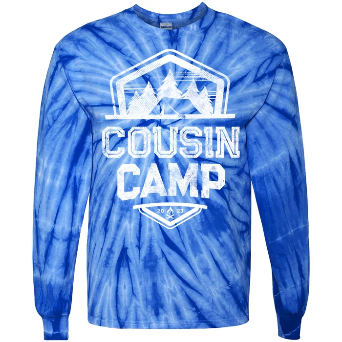 Retro Cousin Camp Grandma Grandpa Sleepaway Summer Vacay Funny Gift Tie-Dye Long Sleeve Shirt