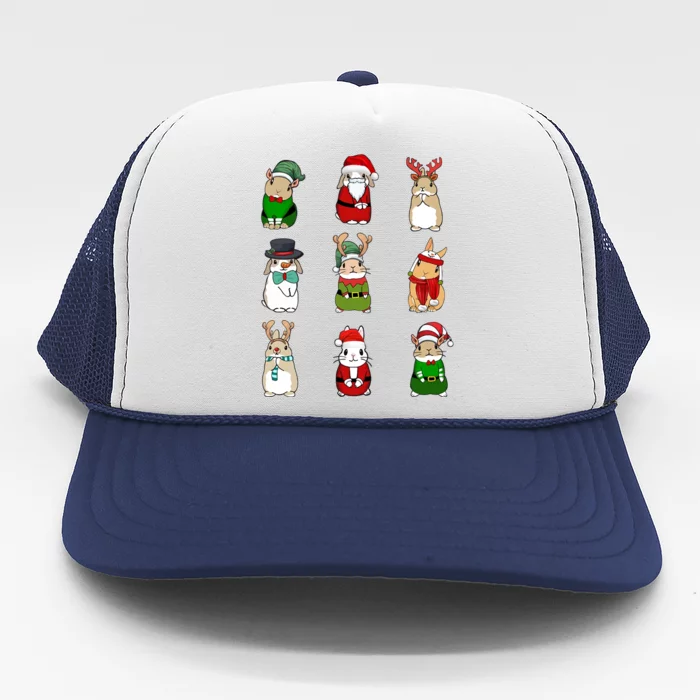 Rabbit Christmas Costume Funny Bunny Christmas Trucker Hat