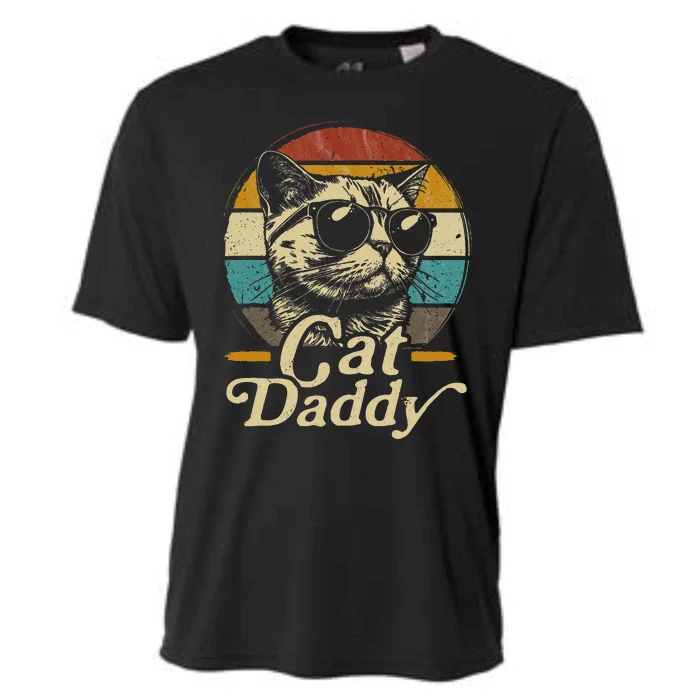 Retro Cat Daddy 80s 90S Style Cat Sunglasses vintage Cooling Performance Crew T-Shirt