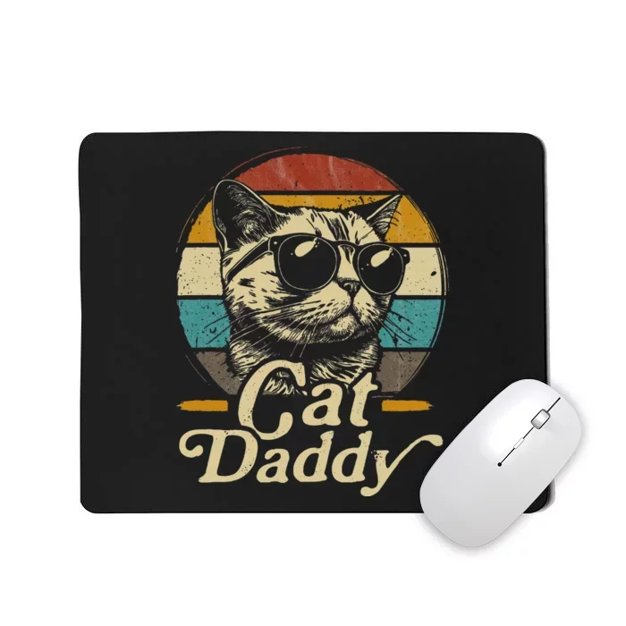 Retro Cat Daddy 80s 90S Style Cat Sunglasses vintage Mousepad