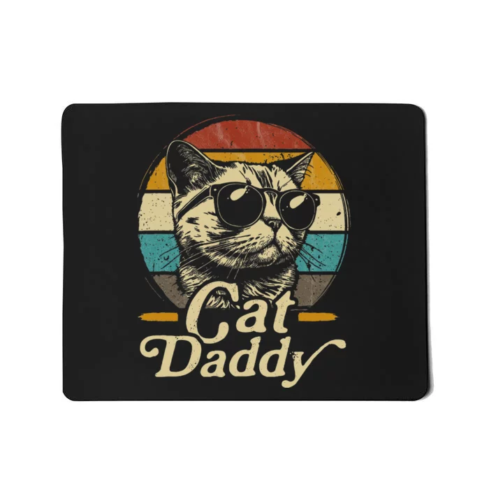 Retro Cat Daddy 80s 90S Style Cat Sunglasses vintage Mousepad