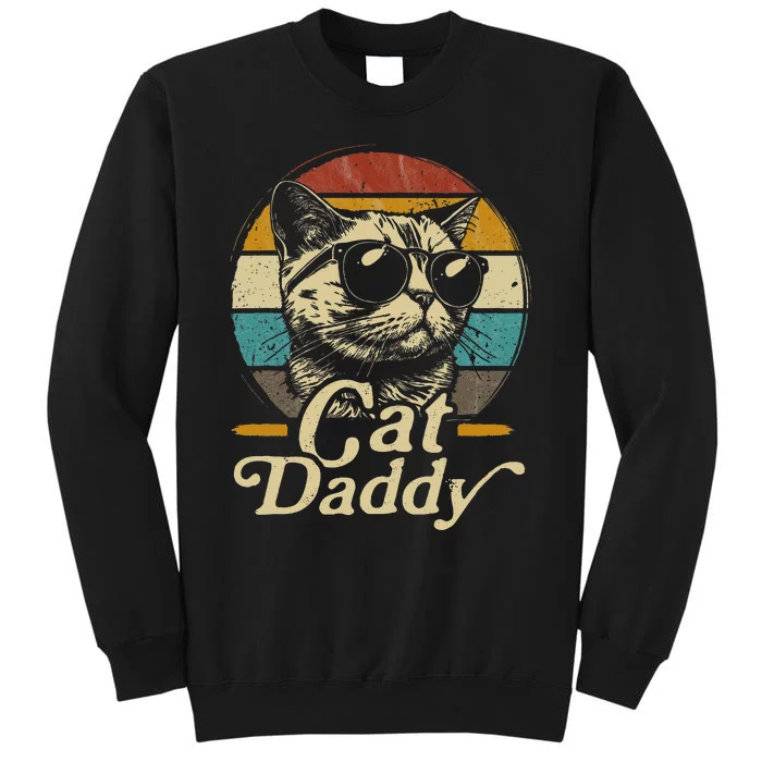 Retro Cat Daddy 80s 90S Style Cat Sunglasses vintage Tall Sweatshirt