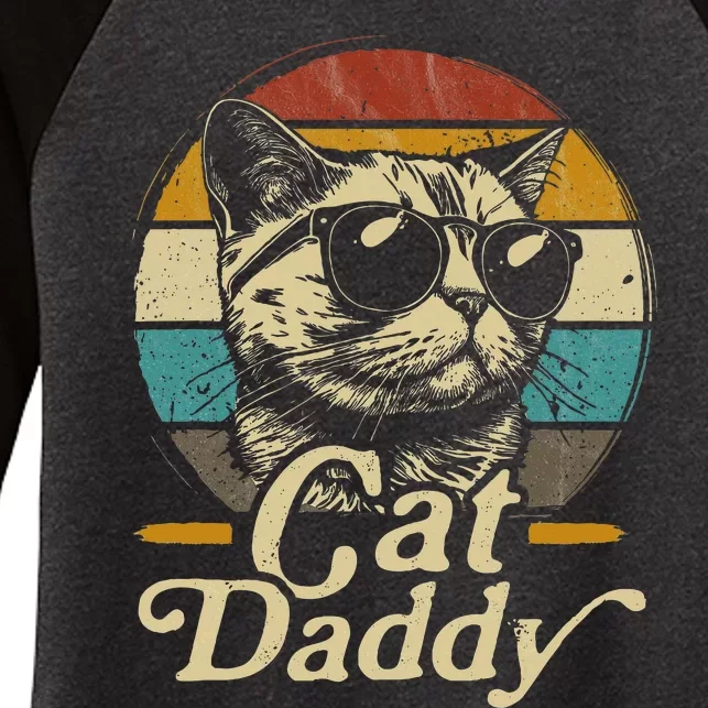 Retro Cat Daddy 80s 90S Style Cat Sunglasses vintage Women's Tri-Blend 3/4-Sleeve Raglan Shirt