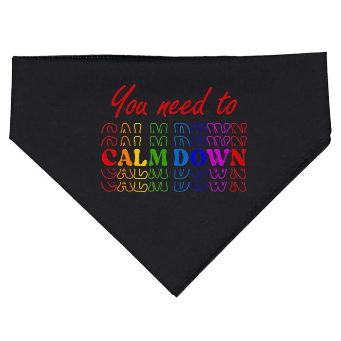 Retro Calm Down USA-Made Doggie Bandana