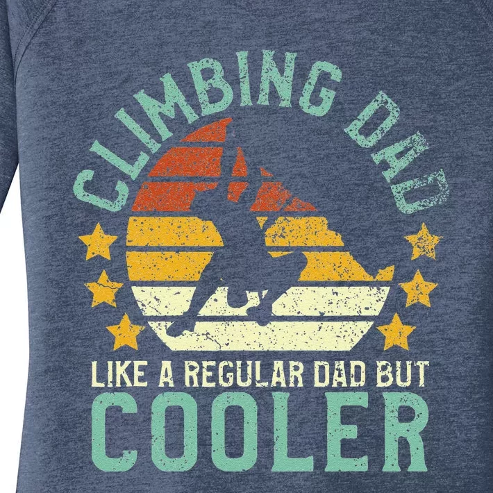 Rock Climbing Dad Mountain Climber Funny Fathers Day Gift Women's Perfect Tri Tunic Long Sleeve Shirt