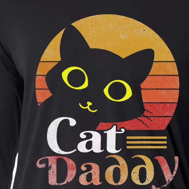 Retro Cat Daddy 80s 90S Style Cat Retro Cat Sunglasses Cooling Performance Long Sleeve Crew