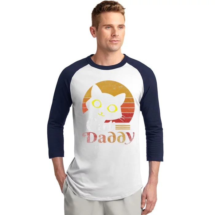 Retro Cat Daddy 80s 90S Style Cat Retro Cat Sunglasses Baseball Sleeve Shirt