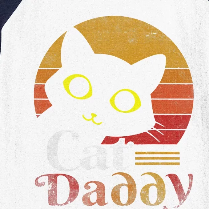 Retro Cat Daddy 80s 90S Style Cat Retro Cat Sunglasses Baseball Sleeve Shirt