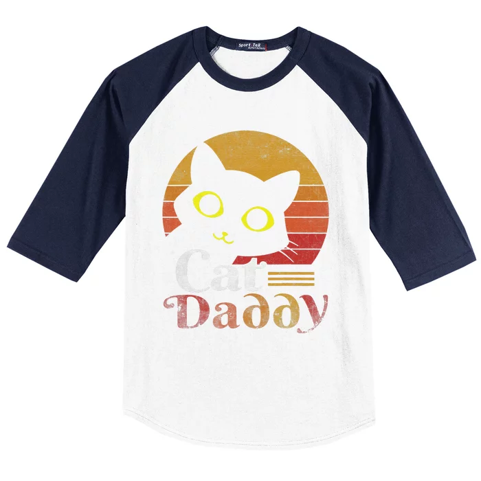 Retro Cat Daddy 80s 90S Style Cat Retro Cat Sunglasses Baseball Sleeve Shirt