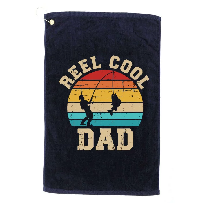 Reel cool dad fishing vintage retro Platinum Collection Golf Towel