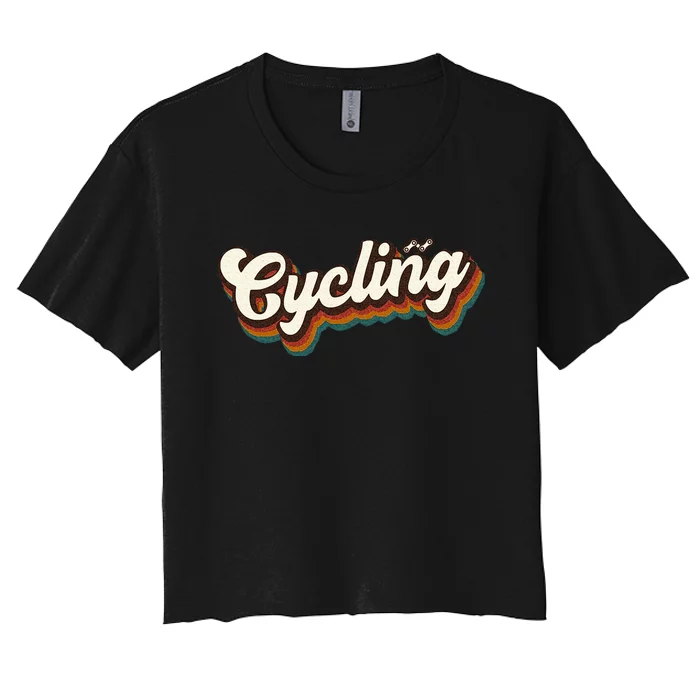 Retro Cycling Design For Cyclist Cycling Women's Crop Top Tee