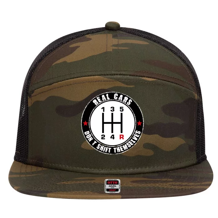 Real Cars DonT Shift Themselves. Auto Manual 7 Panel Mesh Trucker Snapback Hat