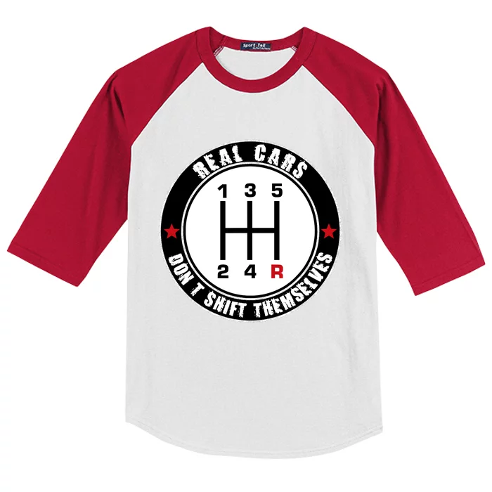 Real Cars DonT Shift Themselves. Auto Manual Kids Colorblock Raglan Jersey