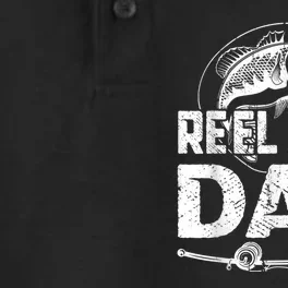 Reel Cool Dad Fishing Daddy Fathers Day Funny Dry Zone Grid Performance Polo