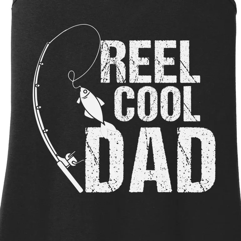 Reel Cool Dad Fishing Themed Graphic Ladies Essential Tank