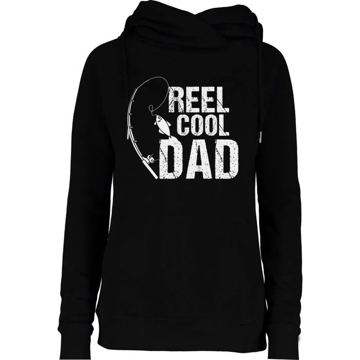 Reel Cool Dad Fishing Themed Graphic Womens Funnel Neck Pullover Hood