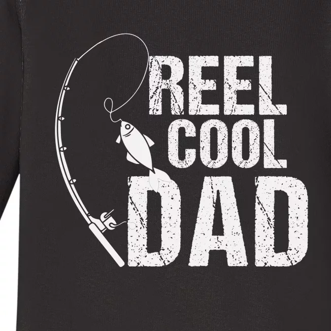 Reel Cool Dad Fishing Themed Graphic Baby Long Sleeve Bodysuit