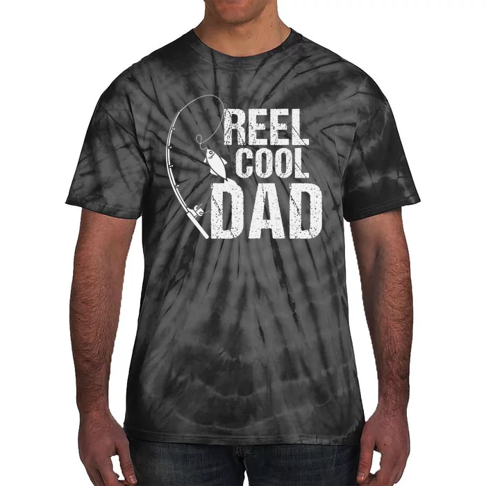 Reel Cool Dad Fishing Themed Graphic Tie-Dye T-Shirt